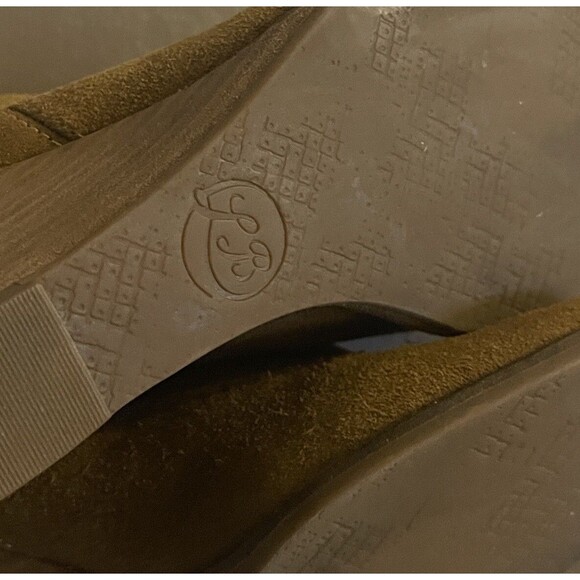 LUCKY BRAND Yamka Leather Suede Wedge Bootie Camel Tan BOOTS Sz 8 Woman’s - Picture 9 of 10